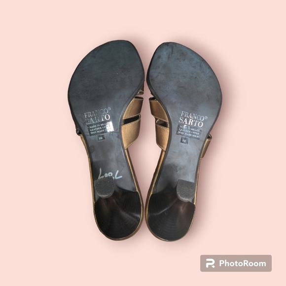 FRANCO SARTO Metallic Gold Sandals Size 9M - Picture 6 of 13